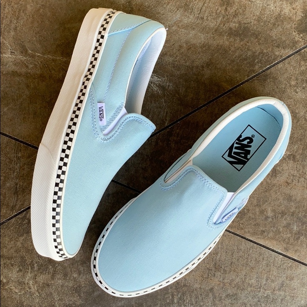 VANS CLASSIC SLIP-ON CHECK FOXING COOL BLUE WMNS - Picture 16 of 16